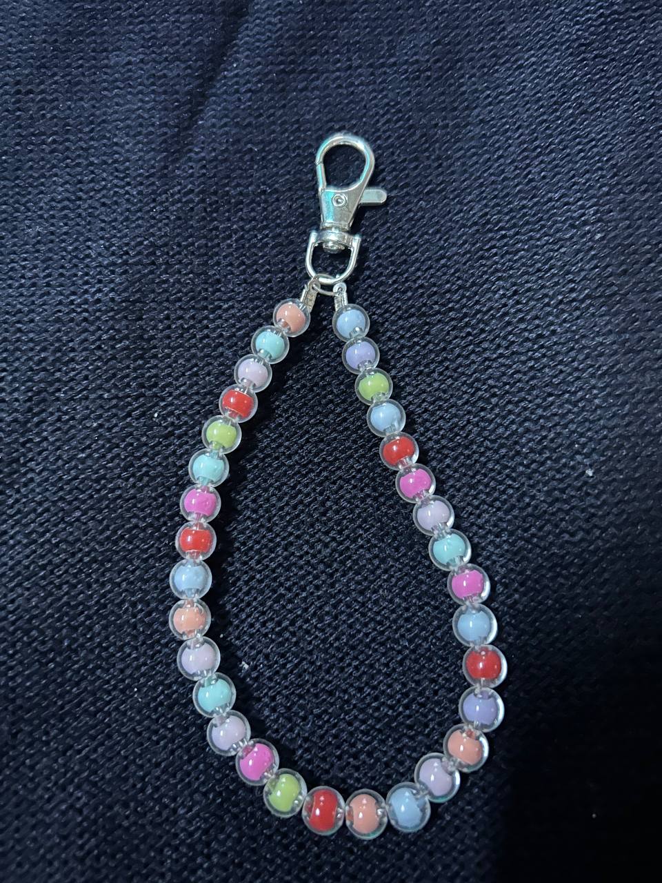 Multicolor Beaded Phone Charm Strap – Aesthetic Rainbow Beads