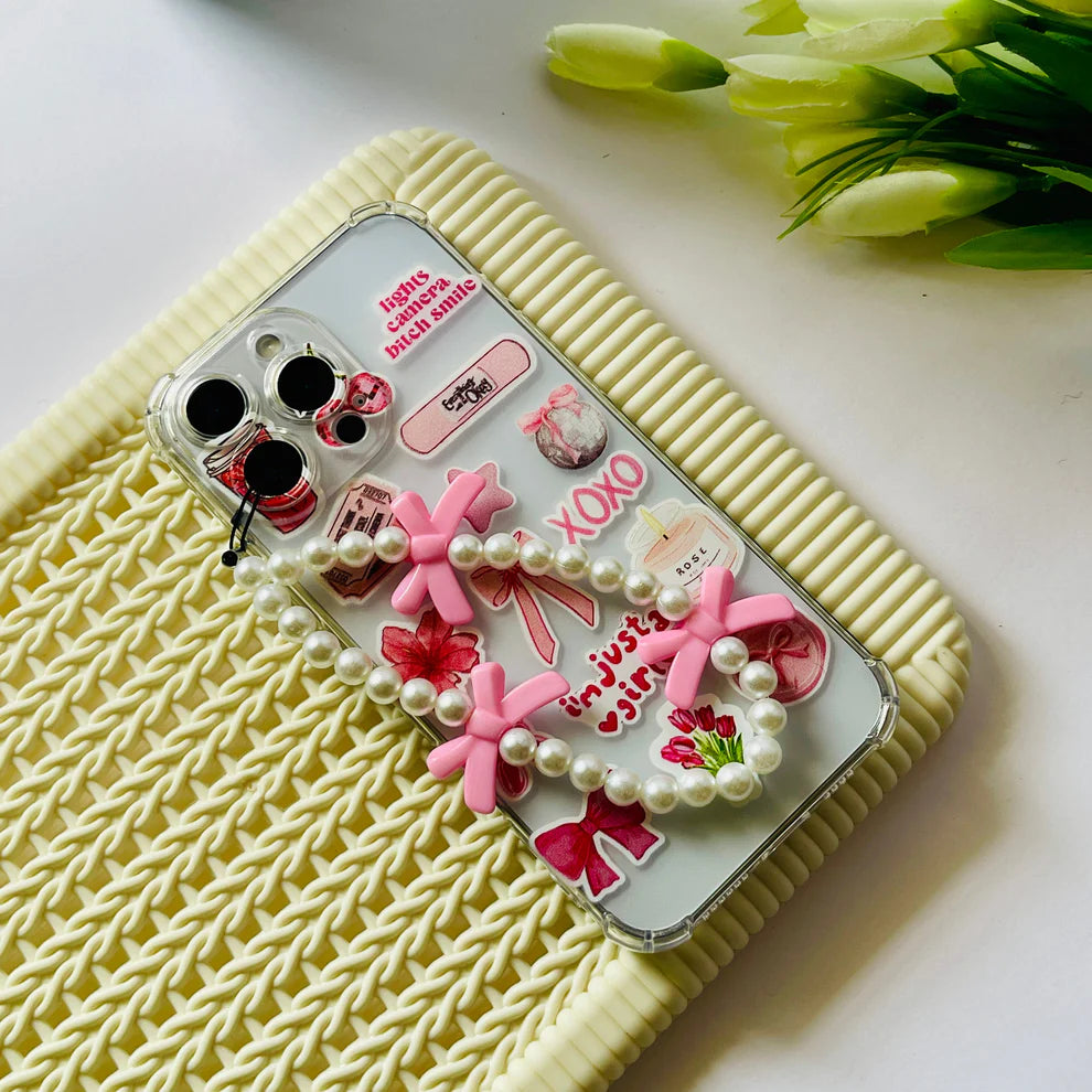 Aesthetic iPhone Case with Tulip & XOXO Design for Girls