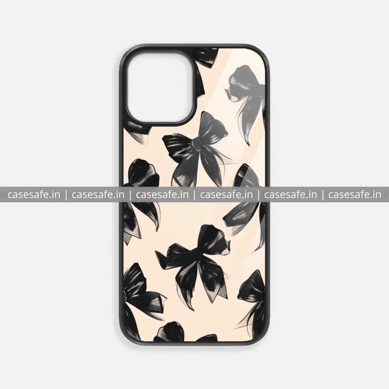 Aesthetic Black Bow Glossy Phone Case – Custom Phone Cover