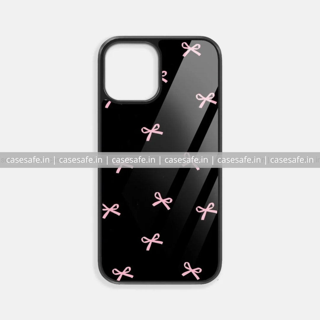 Black and Pink Bow Glossy Phone Case