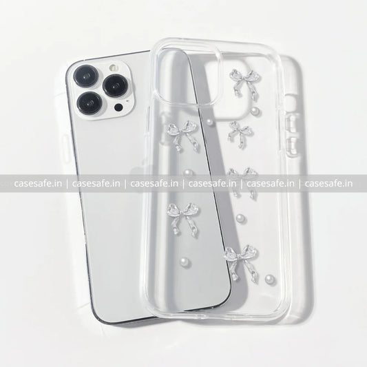 Classy Silver Bow Phone Case