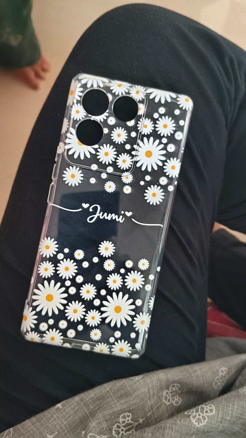 Personalized daisy phone case back view