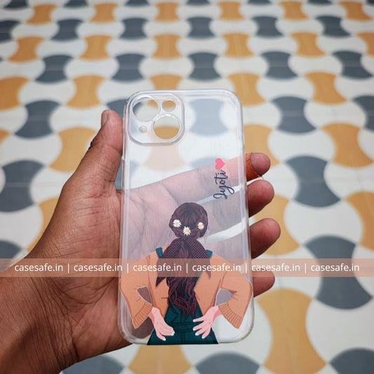 Girl with Flower Hair Transparent Phone Case – Cute Aesthetic Cover