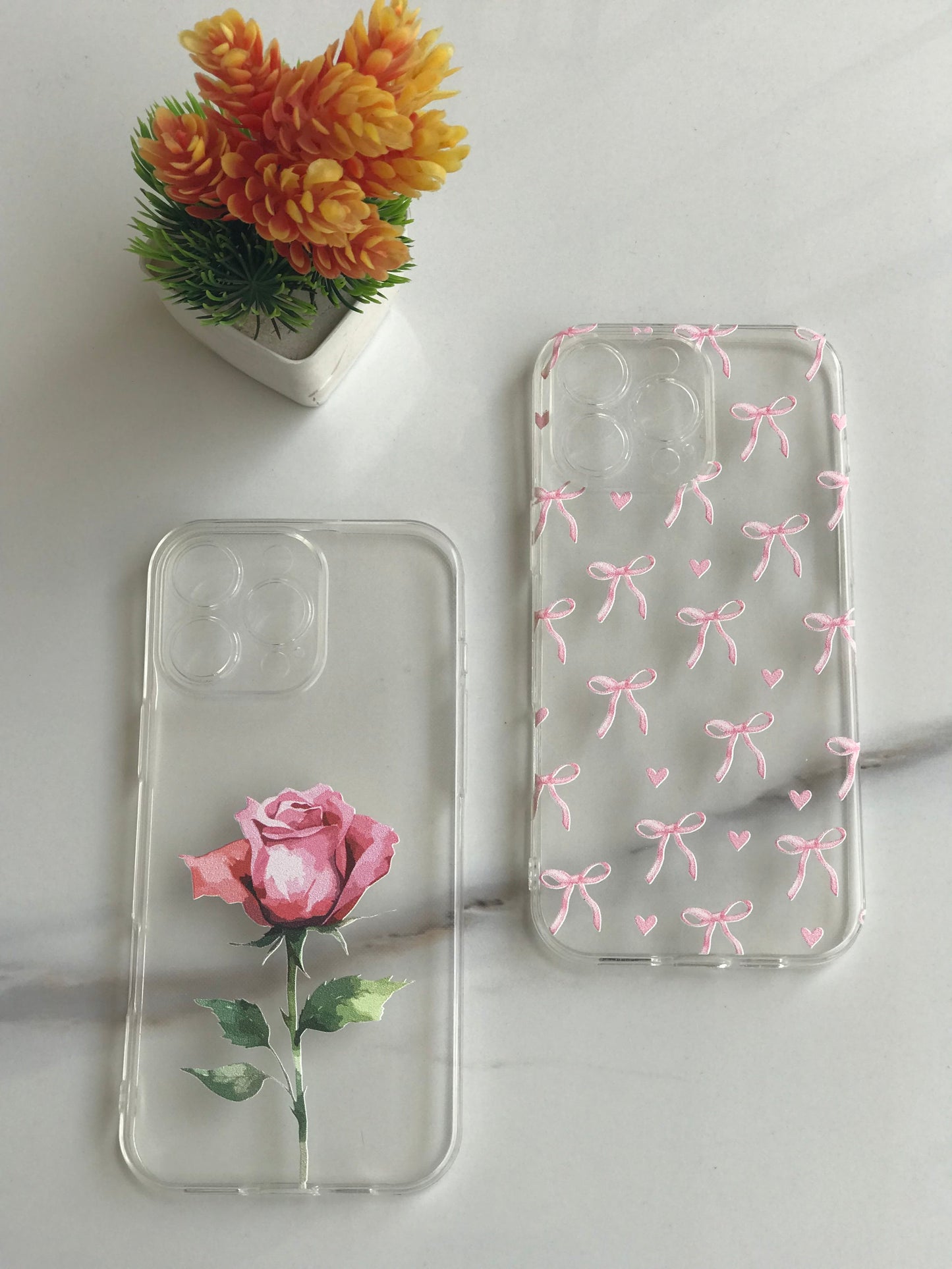 Elegant Rose Clear iPhone Case – Aesthetic Floral Design & Protection