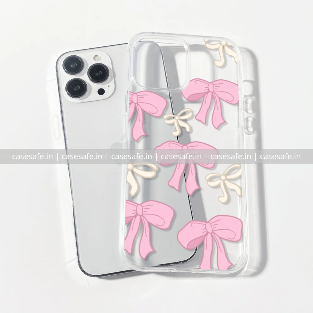 aesthetic pink bow phone case