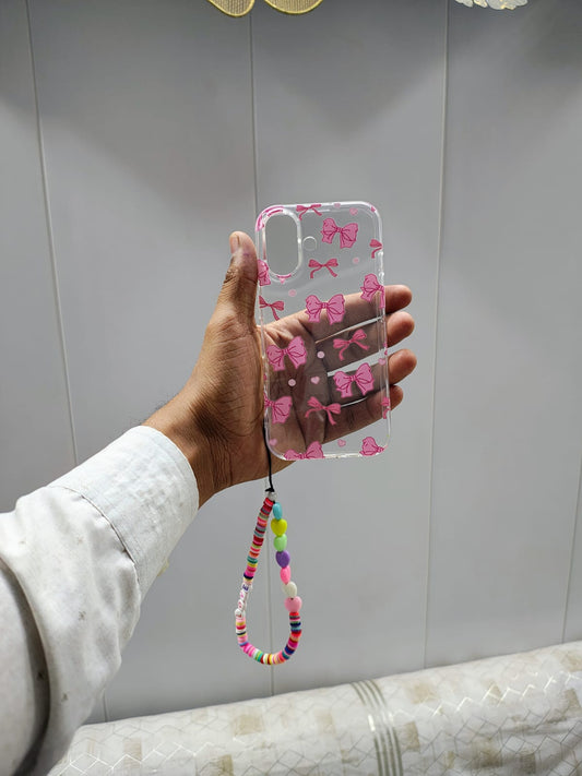 Cute Pink Bow Transparent Phone Case – Soft & Stylish Cover
