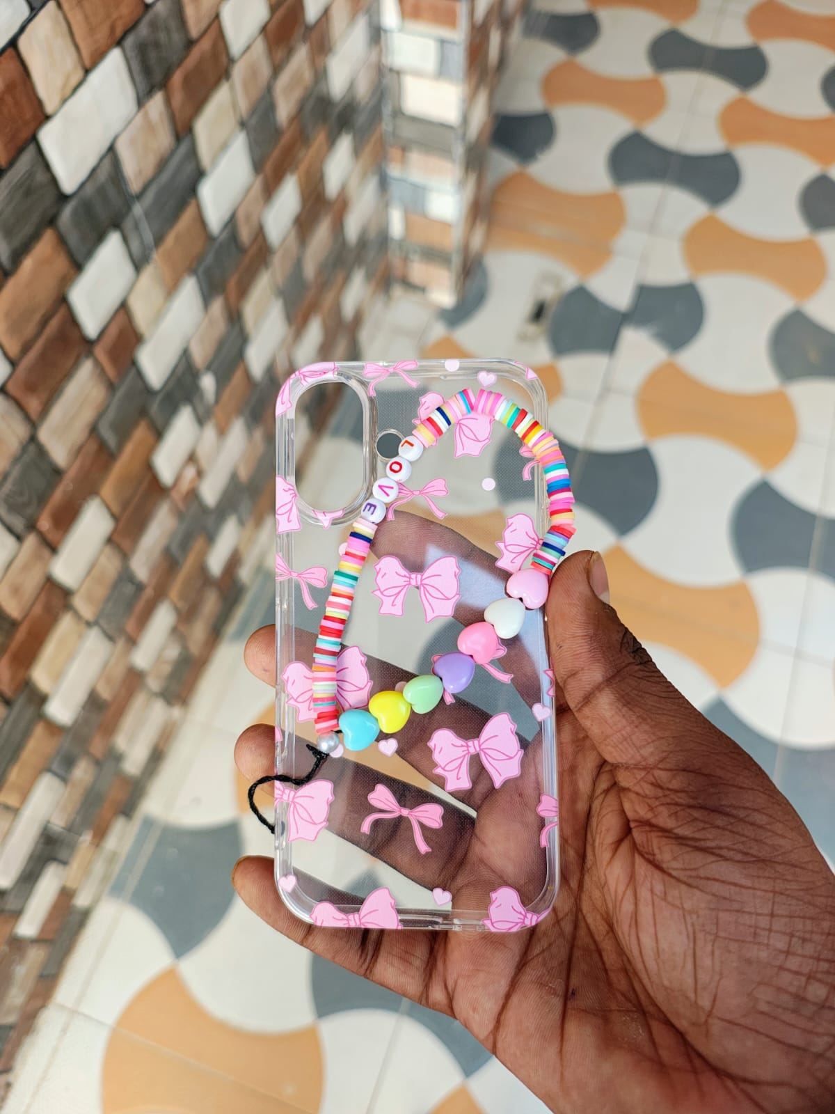 Cute Pink Bow Transparent Phone Case โ Soft & Stylish Cover