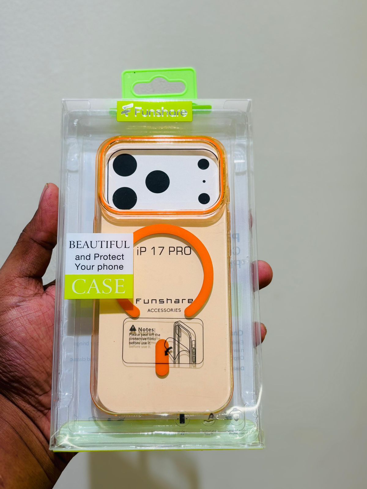 iPhone 17 Series Transparent MagSafe Case – Clear, Orange, Pink, Black, Gold & More