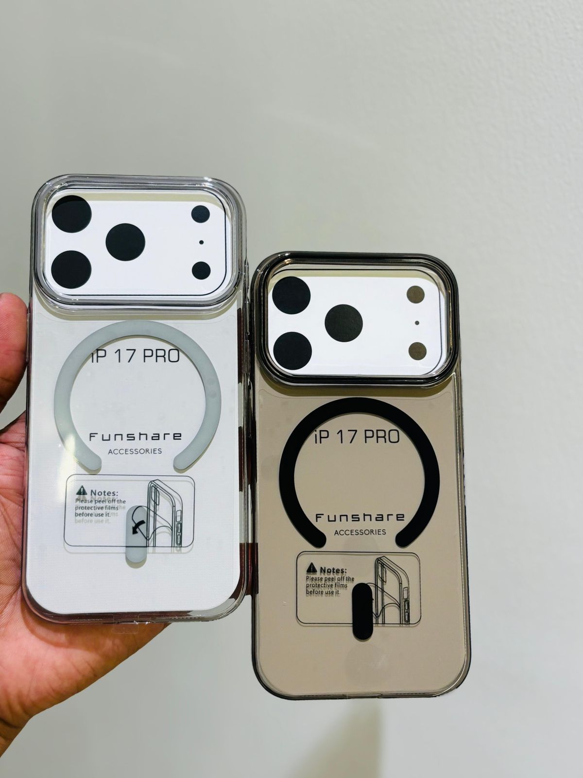 iPhone 17 Series Transparent MagSafe Case – Clear, Orange, Pink, Black, Gold & More