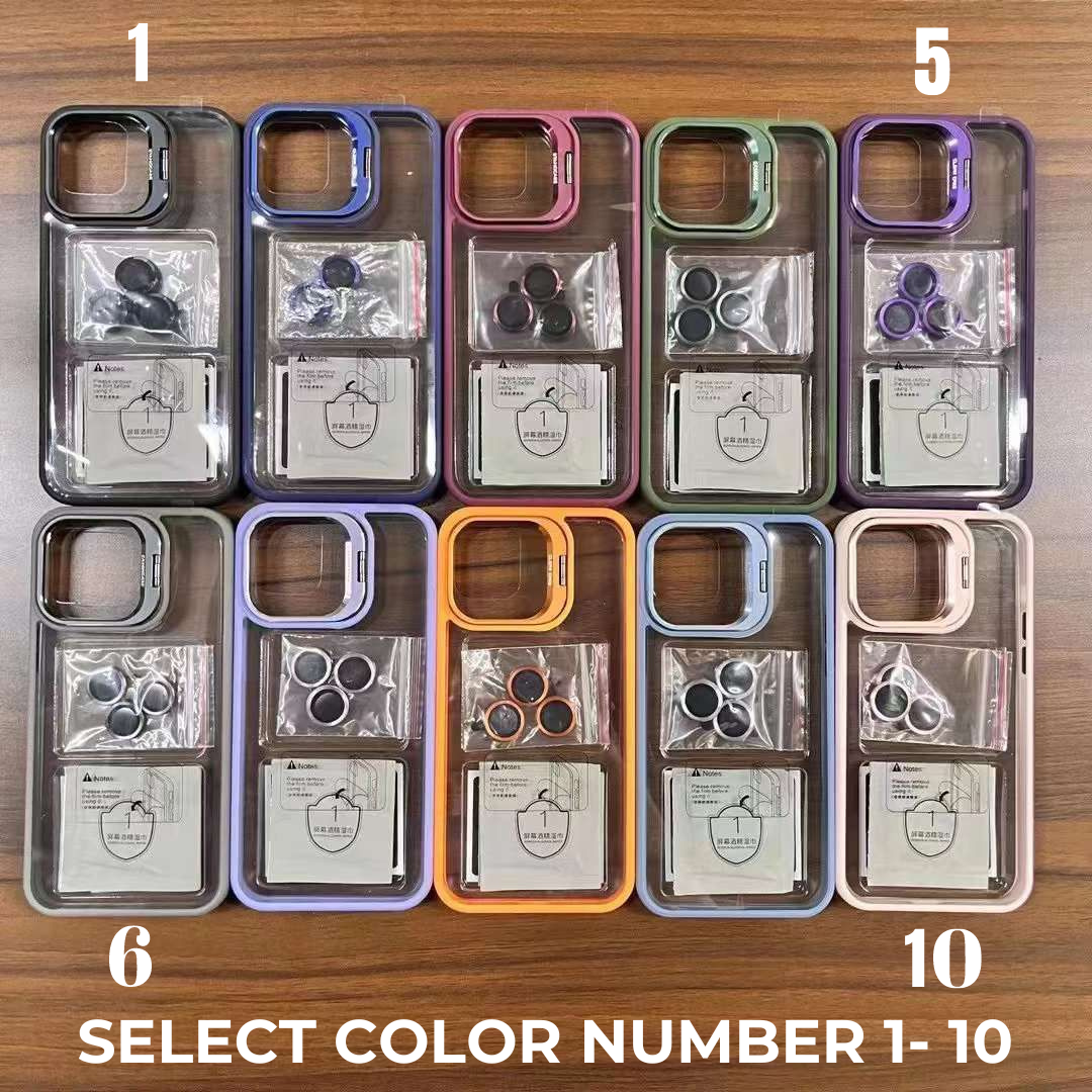 iPhone U1 Metal Stand Case With Camera Lens Back Cover
