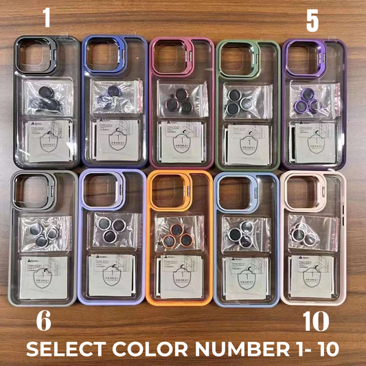 iPhone U1 Metal Stand Case With Camera Lens Back Cover