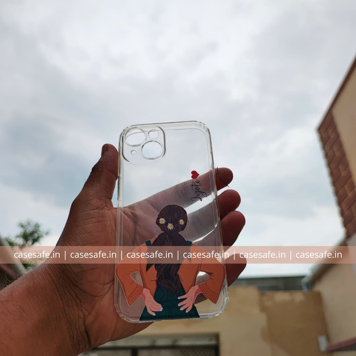 Girl with Flower Hair Transparent Phone Case – Cute Aesthetic Cover