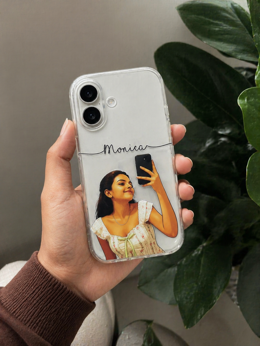 personalized photo girl phone case with name aesthetic transparent cover