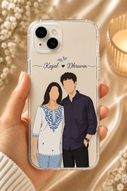 Personalized couple phone case with names, CaseSafe.in