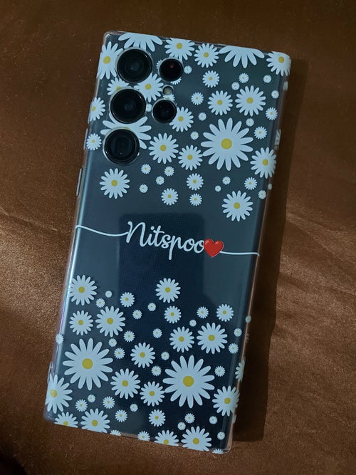 Custom Name Flower Clear Case Cover – Soft Silicone for iPhone & Android