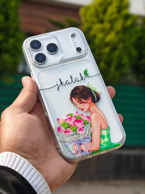 Personalized Floral Girl Phone Case – Custom Name Aesthetic Cover