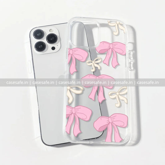 aesthetic pink bow phone case