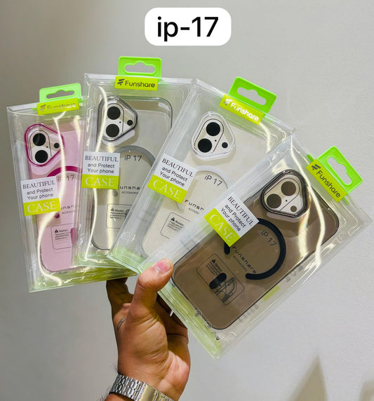 iPhone 17 Series Transparent MagSafe Case – Clear, Orange, Pink, Black, Gold & More