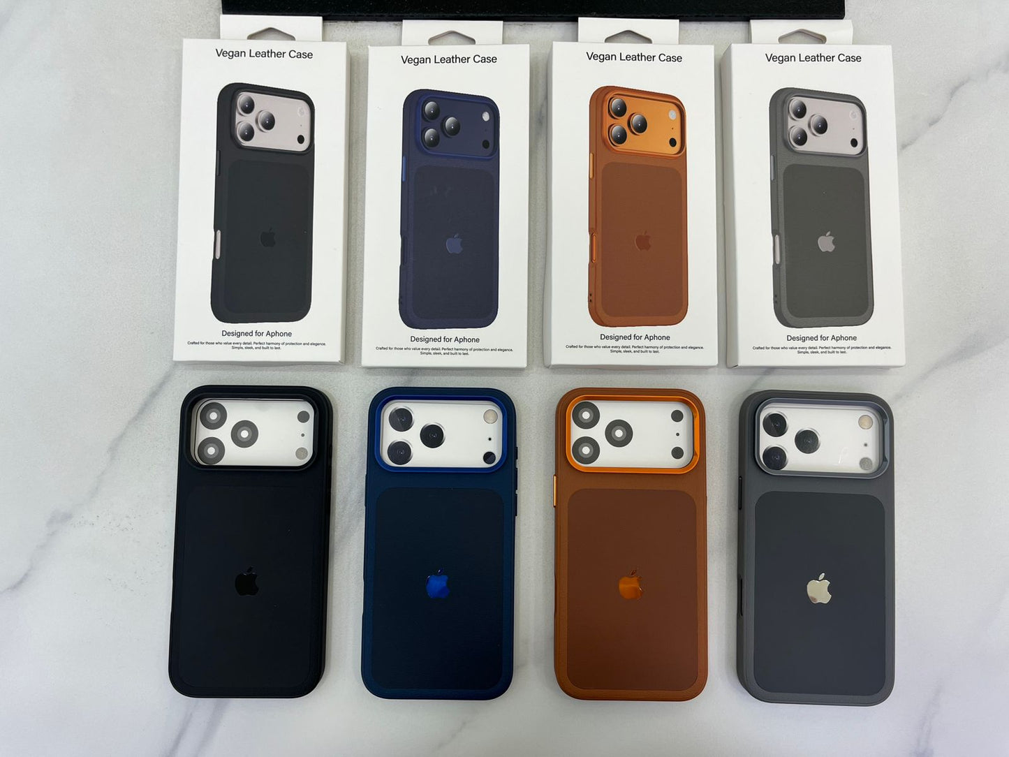 Premium Vegan Leather Case with Camera Protector