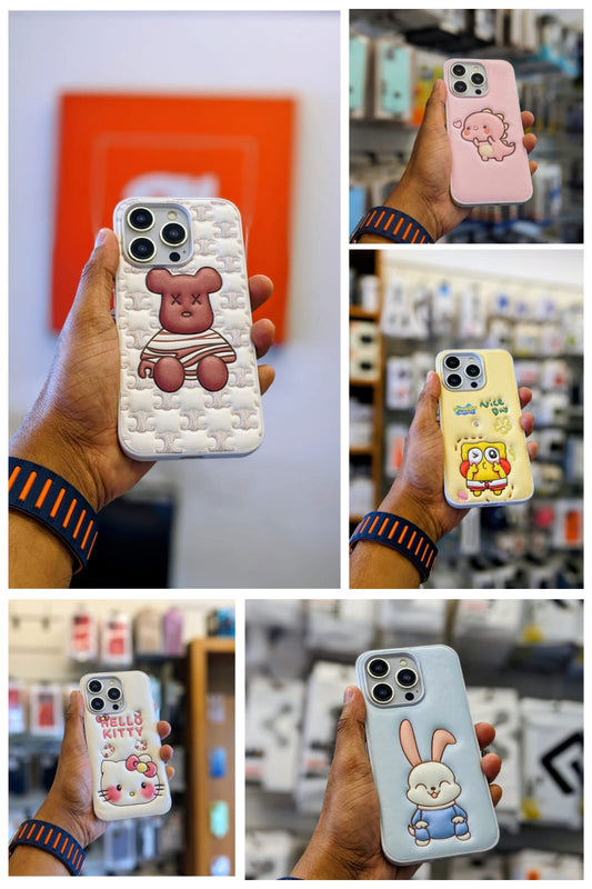 Cute 3D cartoon silicone iPhone case collection for iPhone 15 16 and 17 series