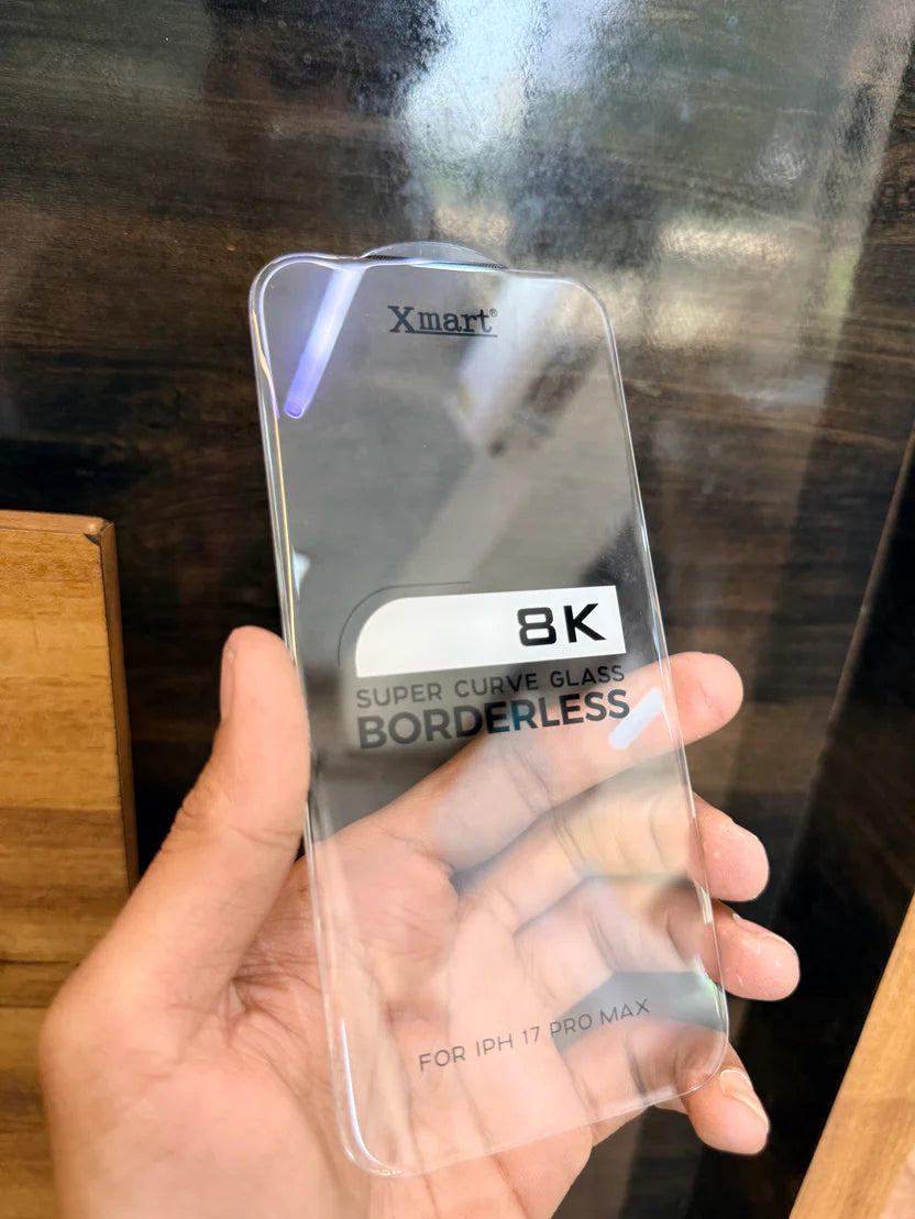 Xmart 8K Super Curve Borderless Tempered Glass Screen Protector for iPhone 13 to iPhone 17 Series