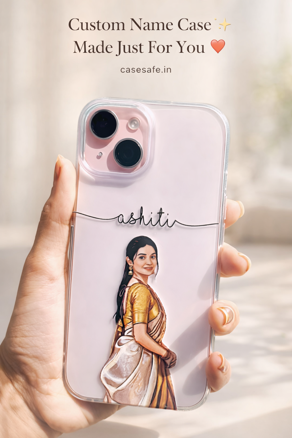 custom traditional girl phone case with name ethnic aesthetic cover india casesafe
