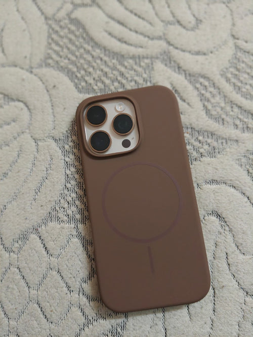 iPhone Premium Dark Brown Silicone MagSafe Case – Premium Soft Touch Cover