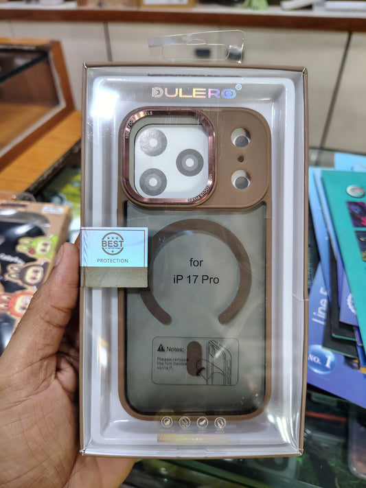 Dulero Magnetic Transparent Case Brown for iPhone 17 Pro