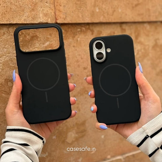 iPhone Black Silicone MagSafe Case
