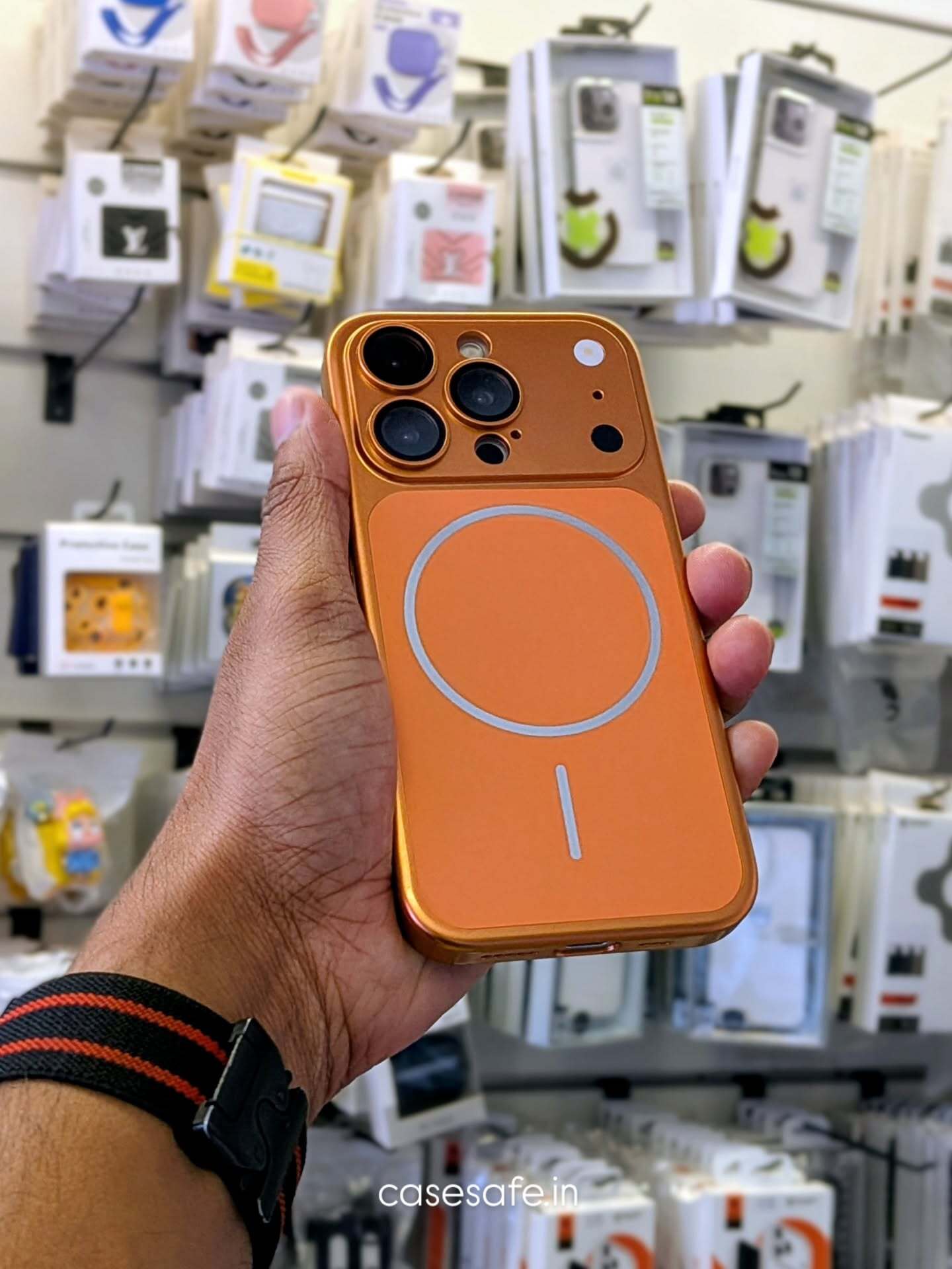 iPhone 18 Pro camera converter case orange for iPhone 13 to 17 Pro series