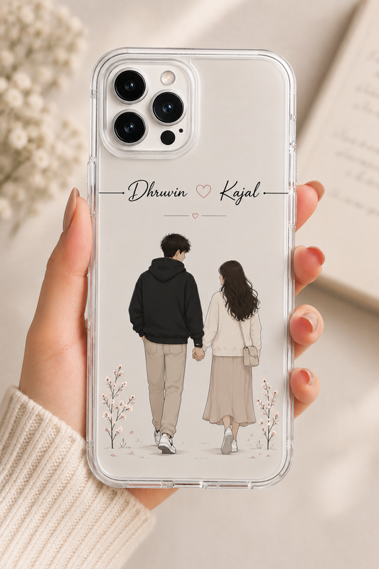 Personalized Holding Hands Couple Name Phone Case for iPhone & Android