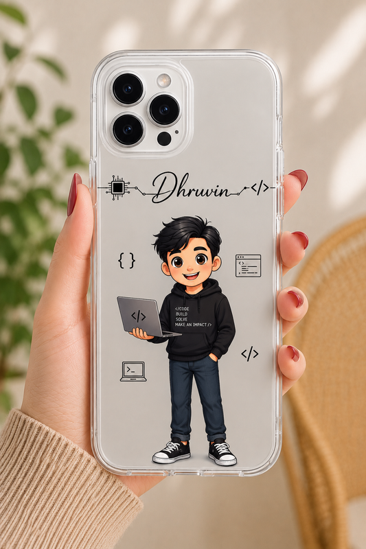 Personalized Software Engineer Name Phone Case with Coding Illustration and Custom Name for iPhone & Android