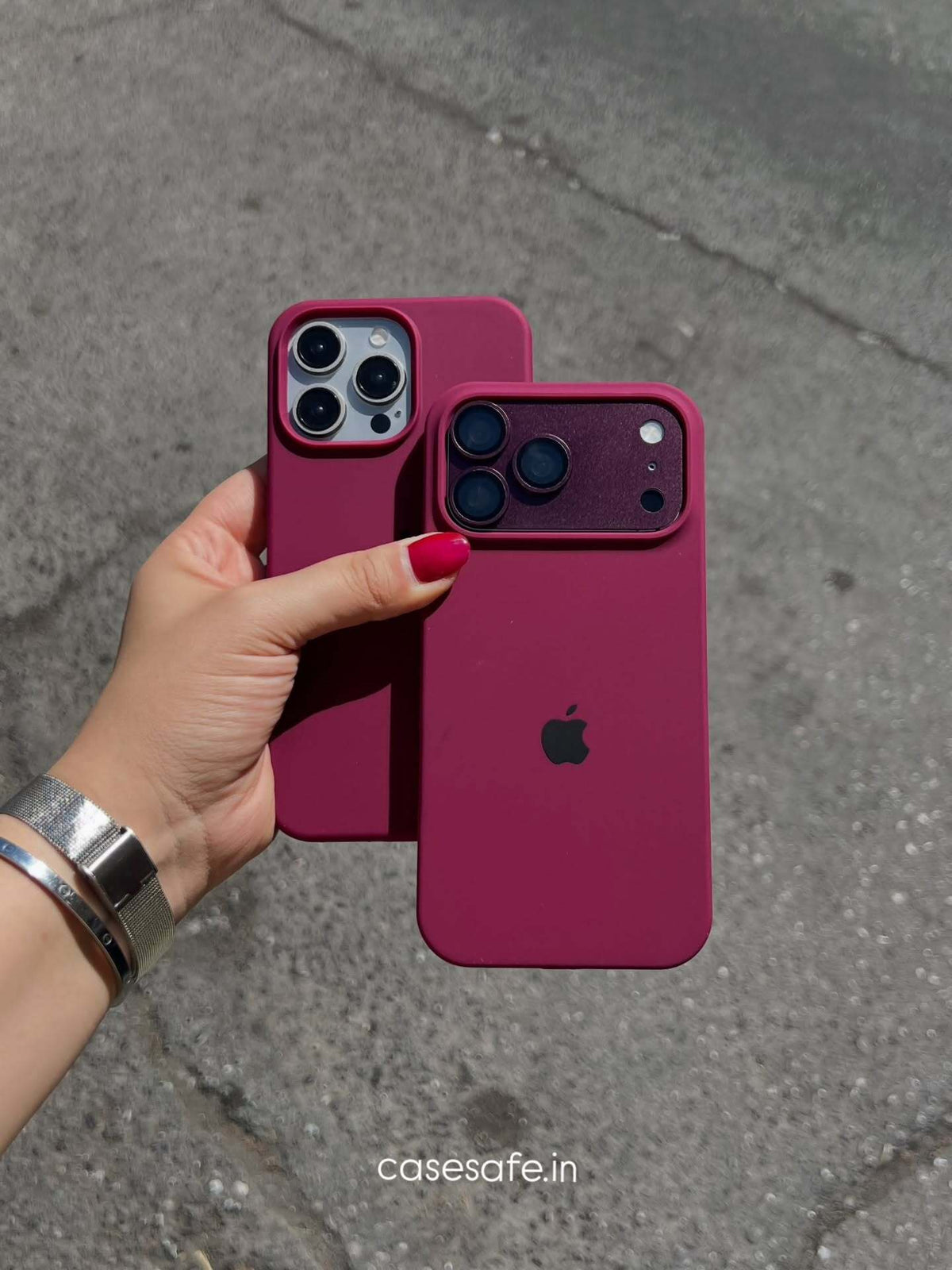 Shockproof Wine Red Silicone Case for iPhone 18 Pro