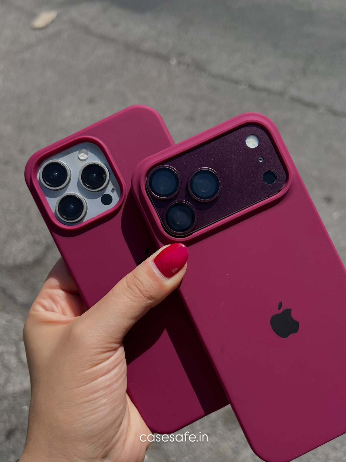 Shockproof Wine Red Silicone Case for iPhone 18 Pro