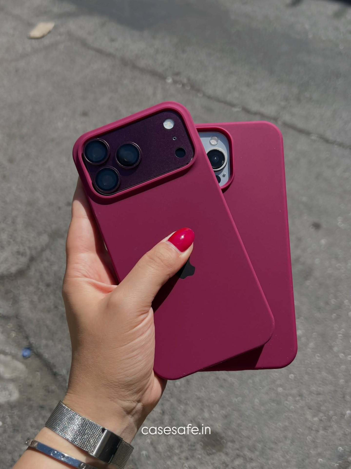 Shockproof Wine Red Silicone Case for iPhone 18 Pro
