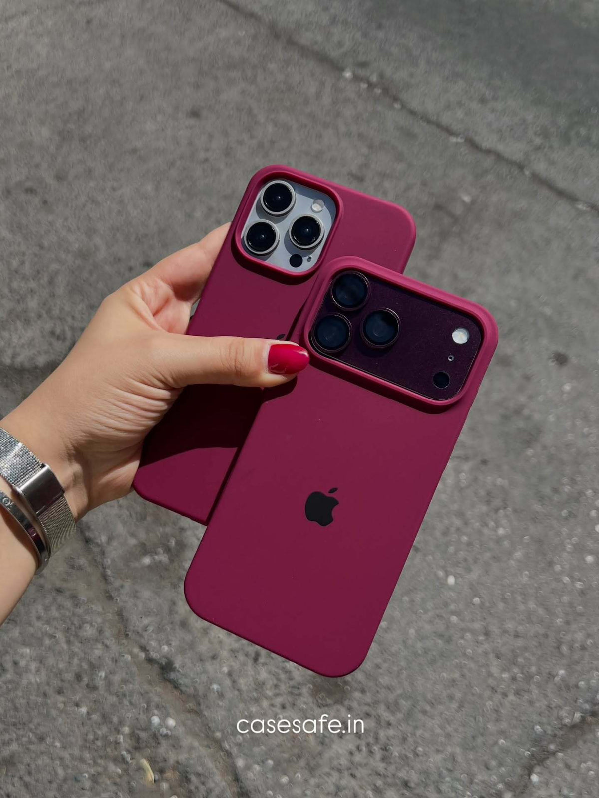 Shockproof Wine Red Silicone Case for iPhone 18 Pro